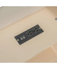 Streamdale Furniture Twin Upholstered Daybed with Trundle Storage Shelves Usb & Outlet