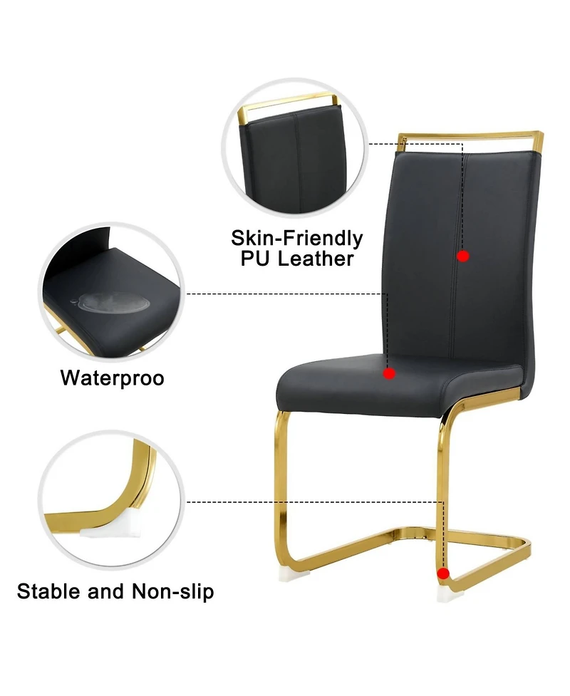 Streamdale Furniture Modern Pu Leather Dining Chairs (Set of 2