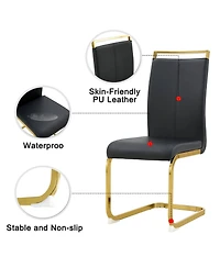 Streamdale Furniture Modern Pu Leather Dining Chairs (Set of 2