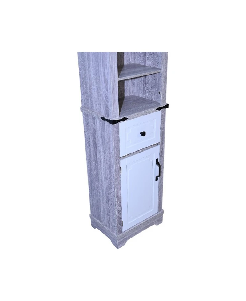 Streamdale Furniture Farmhouse Bathroom Storage Cabinet - Grey & White