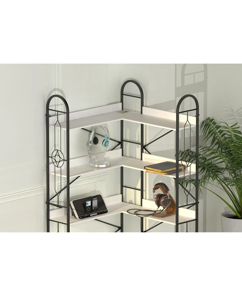 Streamdale Furniture 5-Tier Industrial Corner Bookshelf