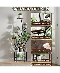 Streamdale Furniture Lighted 8-Tier Plant Stand Indoor