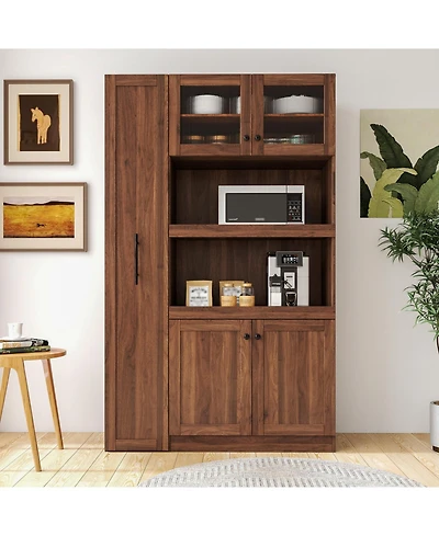 Streamdale Furniture Farmhouse Pantry Cabinet with Pull-Out Shelves