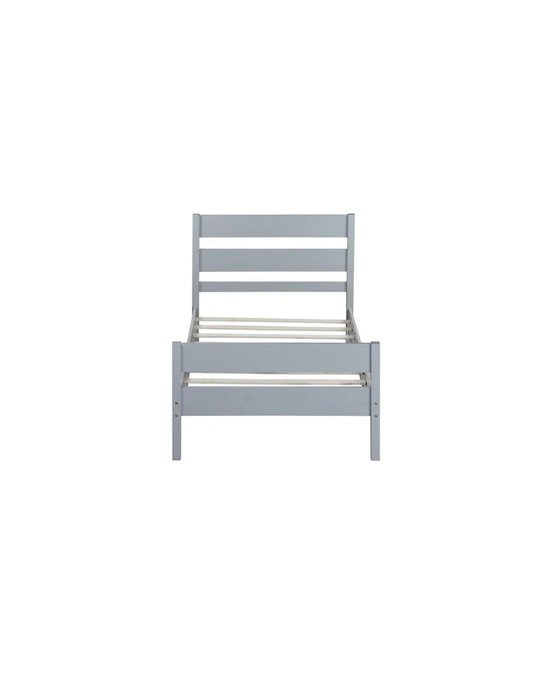 Streamdale Furniture Twin Bed with Headboard and Footboard Rubber Wood Bed