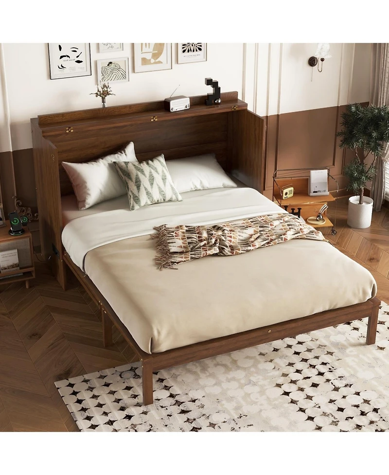 Streamdale Furniture Queen Murphy Bed - Walnut