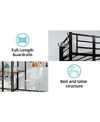 Streamdale Furniture + Multi-Piece Set + Iron + L-Shaped Desk & Stairs + Bed