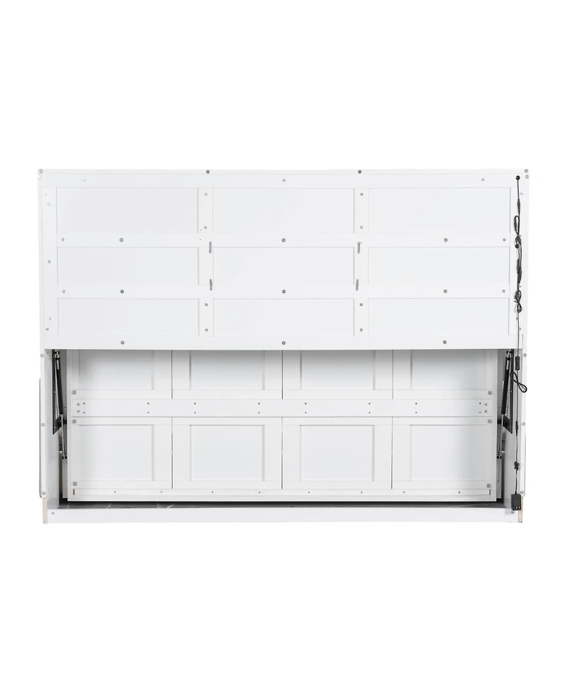 Streamdale Furniture Murphy Cabinet Bed with Sofa, Storage & Led