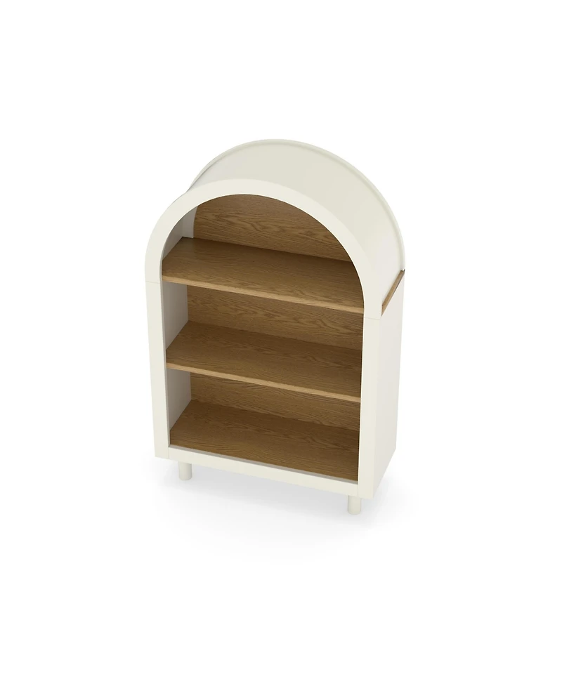 Streamdale Furniture Arched & Woodgrain 3-Shelf Bookcase