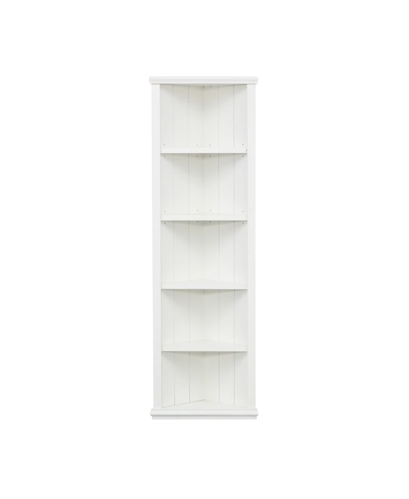 Streamdale Furniture 2x 75" Triangle Bookshelves - White (Set of 2)