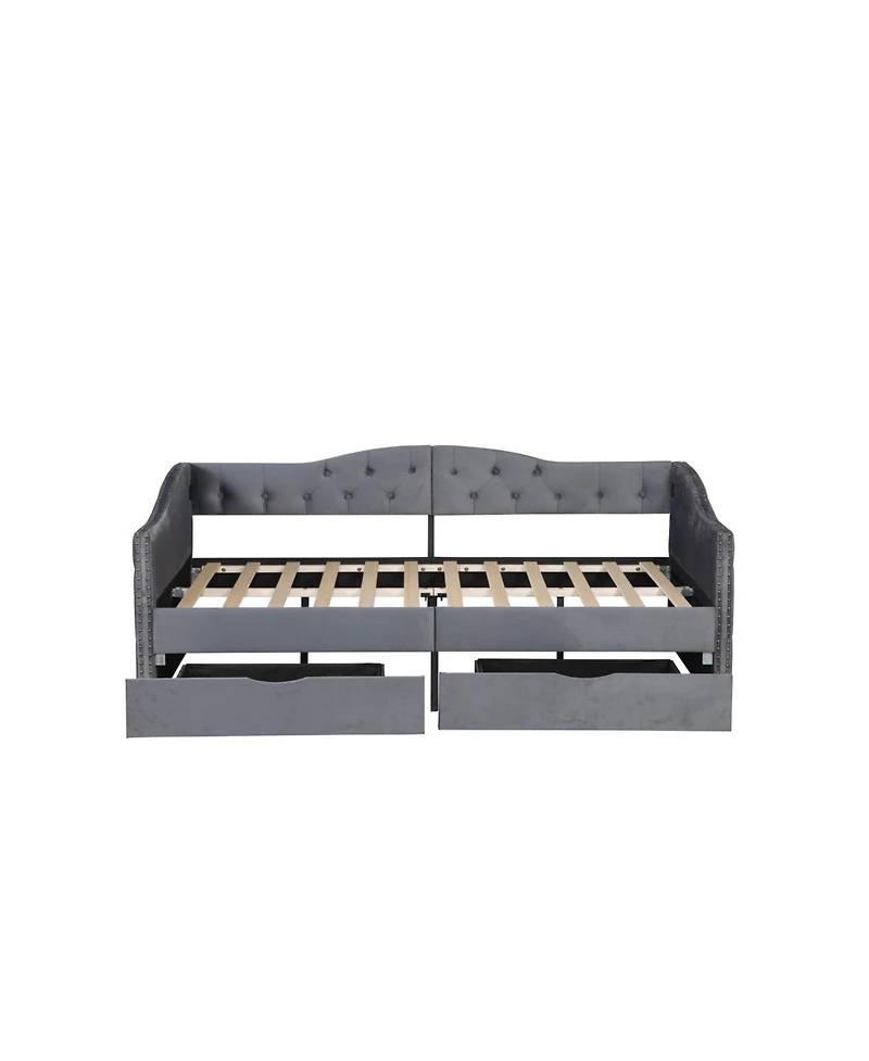 Streamdale Furniture Upholstered Daybed with Storage, Twin Size