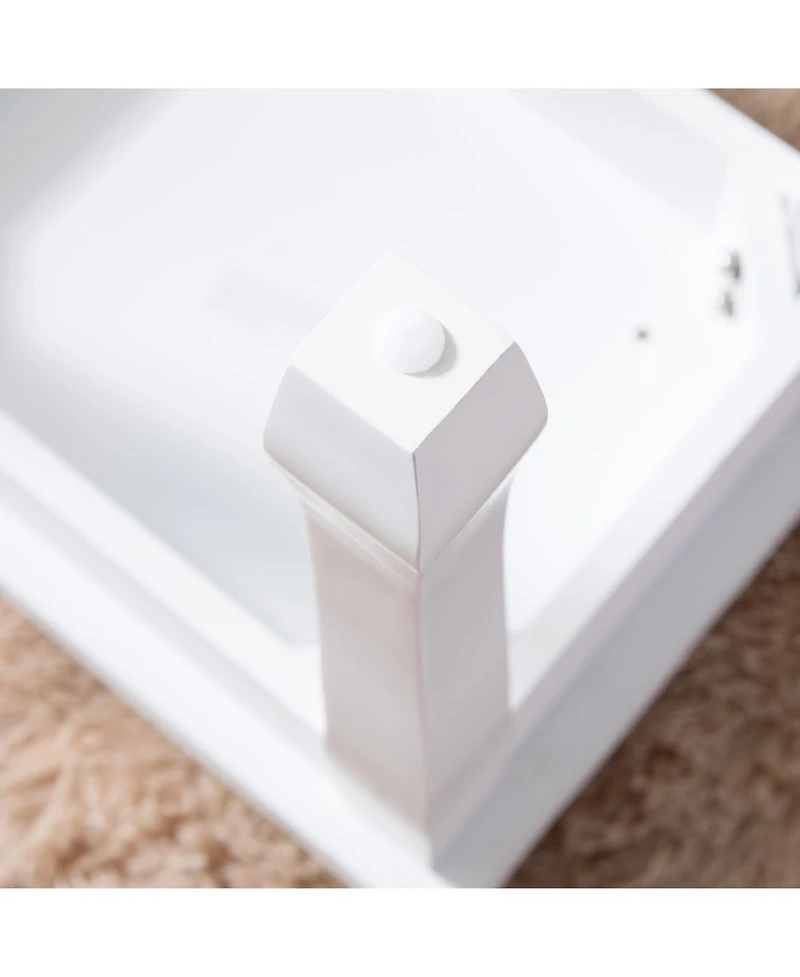 Streamdale Furniture White Vanity Stool Padded Makeup Chair Bench with Solid Wood Legs