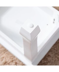 Streamdale Furniture White Vanity Stool Padded Makeup Chair Bench with Solid Wood Legs