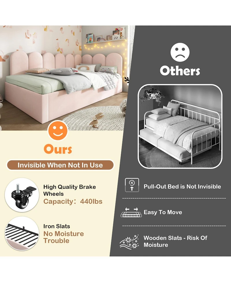 Streamdale Furniture Streamdale Upholstered Daybed with Pull-Out Bed