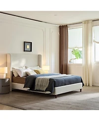 Streamdale Furniture Harper Tall Upholstered Bed - King - Cream Boucle