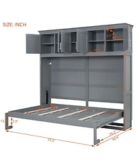 Streamdale Furniture Murphy Bed Wall Bed with Top Cabinets