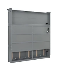 Streamdale Furniture Queen Size Murphy Bed Wall Bed with Top Shelves & Usb,Gray