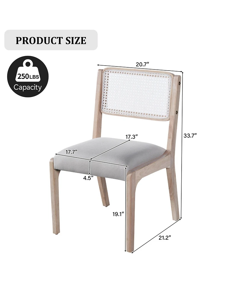 Streamdale Furniture Modern Farmhouse Dining Chairs, Set of 2, Beige