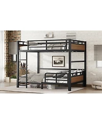 Streamdale Furniture Full Xl Bunk Bed/Loft Bed, Separable, Security Rail, Walnut
