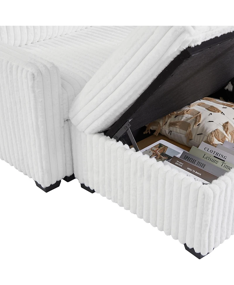 Streamdale Furniture Upholstered Chesterfield Sofa Couch - Large White