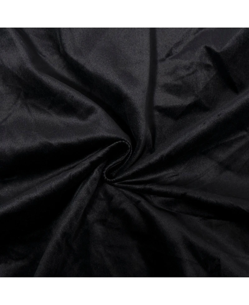 Streamdale Furniture Queen Upholstered Platform Bed, Velvet Headboard, Black