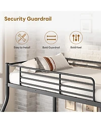 Streamdale Furniture Metal Bunk Bed, Twin Over Full Size Support for Adults Teens