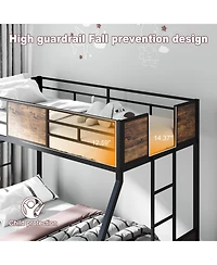 Streamdale Furniture Twin Over Full Bunk Bed with Trundle & Ladders