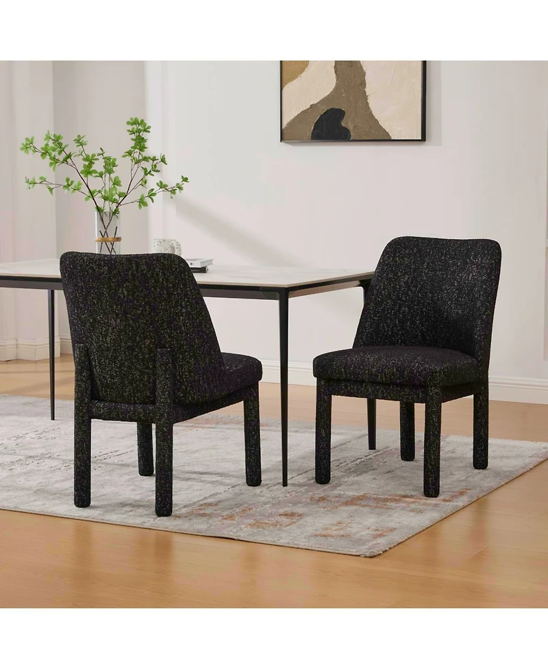 Streamdale Furniture Modern Chenille Dining Chairs (Set of 2) - Black/Gray