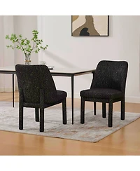 Streamdale Furniture Modern Chenille Dining Chairs (Set of 2) - Black/Gray