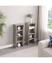 Streamdale Wavy 8-Layer Adjustable Bookshelf - Narrow & Multifunctional