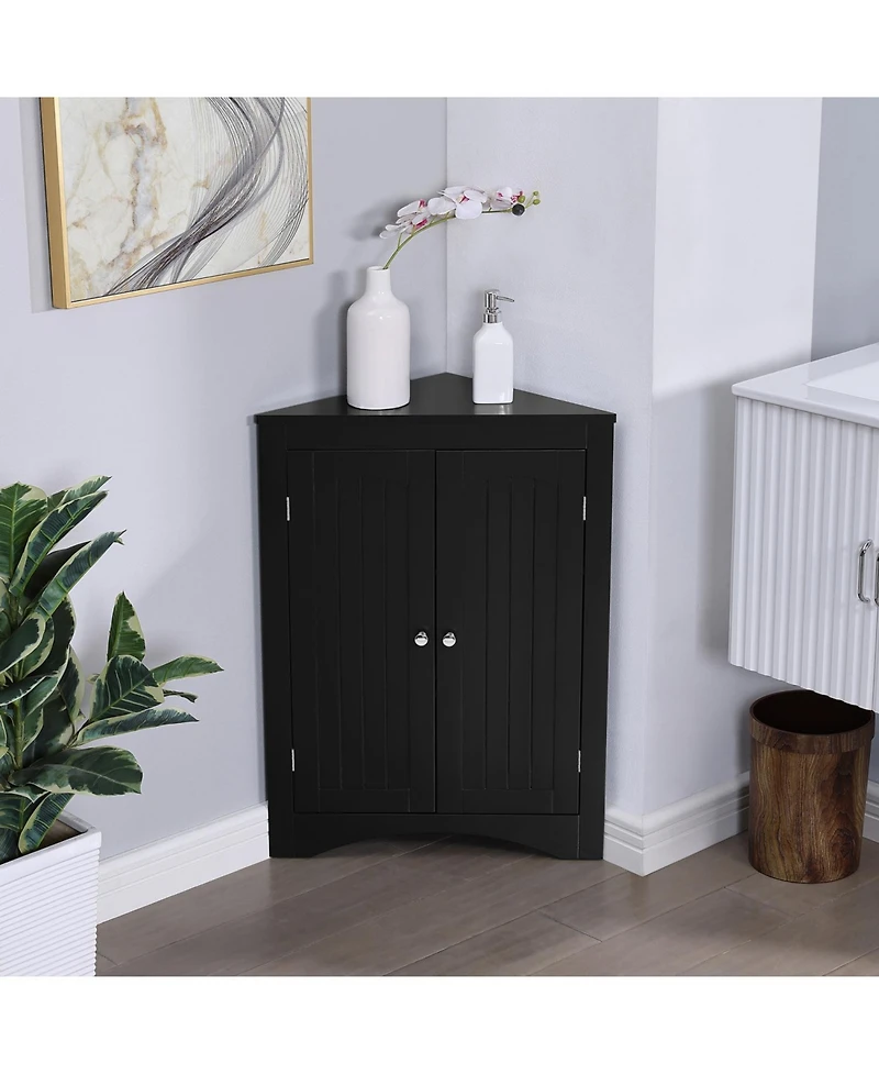 Streamdale Furniture Corner Cabinet with Doors & Shelves