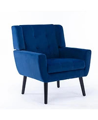 Streamdale Furniture Velvet Accent Chair with Black Legs