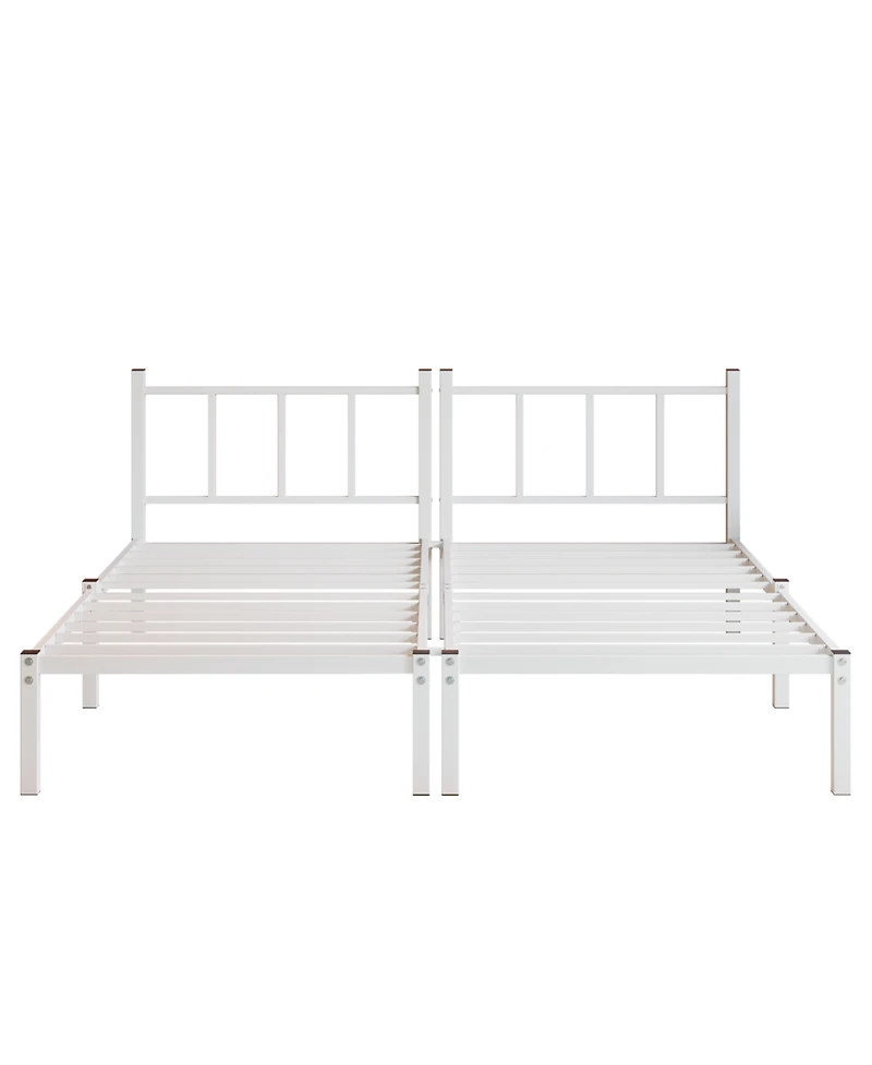 Streamdale Furniture Triple Twin Metal Bunk Bed with Guardrails & Ladder