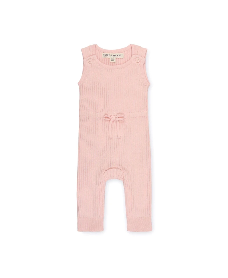 Hope & Henry Baby Girls Cinched Waist Romper Jacquard Blanket Gift Set