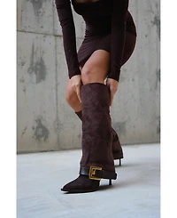 Prologue Shoes Women's Elva Buckle Strap Knee High Boot