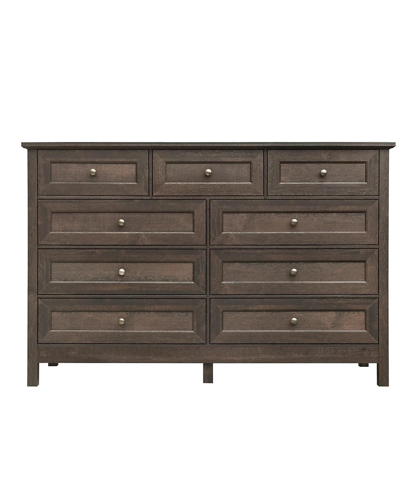 Streamdale Furniture Rustic Wood 9-Drawer Dresser - Brown