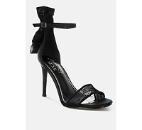 Delancy Bow Detail Lace Stiletto Sandals Women