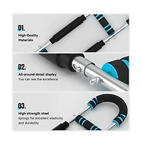 Artudatech Spring Barbell for Home Use, 88lb Adjustable Resistance Arm, Chest & Back Trainer with Steel Spring and Comfort Foam Grips