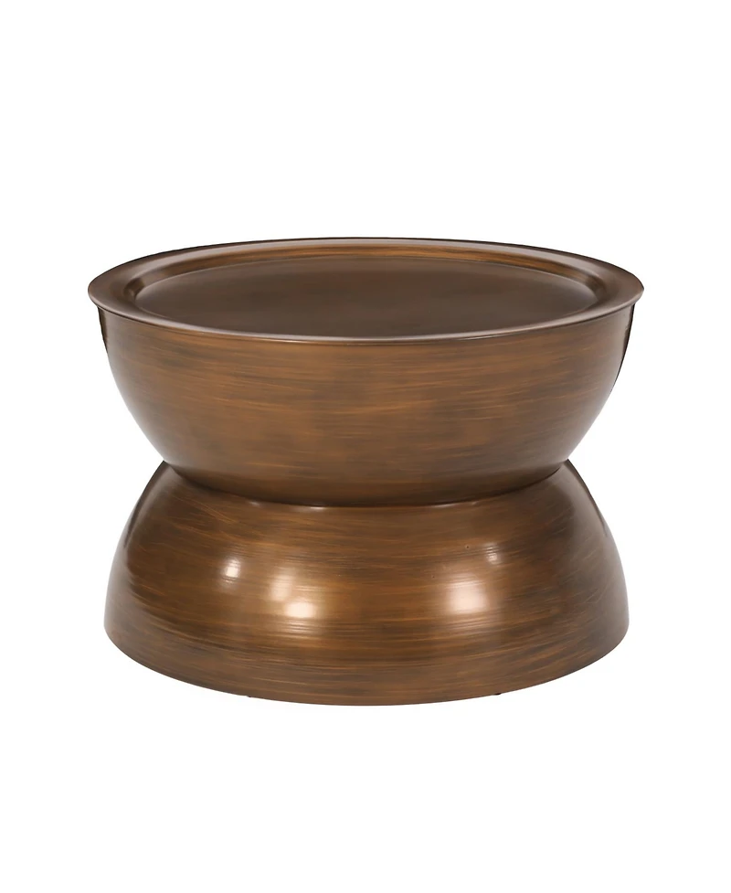 Streamdale Furniture Modern Iron Hourglass Coffee Table - Antique Brown