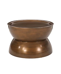 Streamdale Furniture Modern Iron Hourglass Coffee Table - Antique Brown