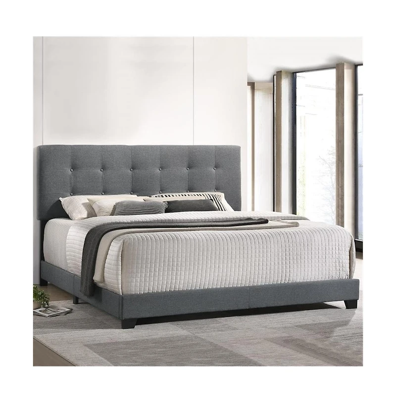 Intercon Addyson King Uph Bed in Addyson Gunmetal Fabric