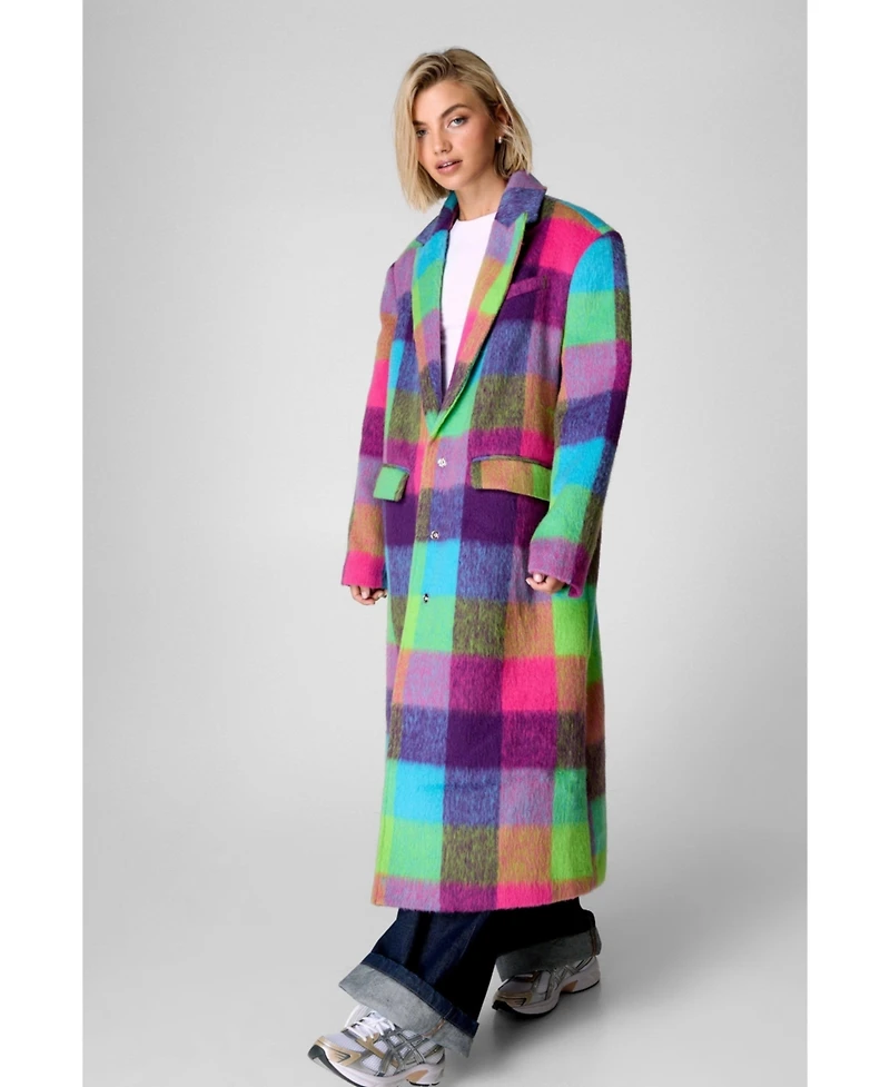 Nasty Gal Women's Multi Check Tailored Coat