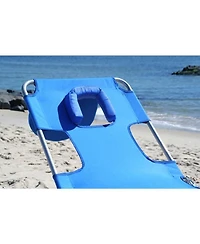 Ostrich Chaise Lounge, Facedown Beach Camping Pool Tanning Chair, Ocean Blue