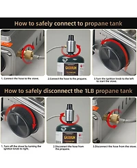 Aofar Dual Fuel Camping Stove, 10000BTU Portable Propane/Butane Gas Stove with Windblocker & Carry Case (Fuel Not Included).