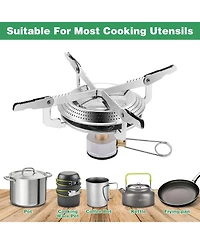 Aofar Portable Camping Stove Burner, Backpacking Stove with 1LB Propane Tank Adapter, Fuel Can Canister Stand and Carry Case, Portable Camping Burner