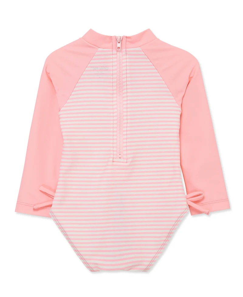 Little Me Baby Girls' Pineapple One-Piece Long-Sleeve Rash Guard Swimsuit