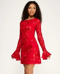 Alex & Sophia Juniors' Boat Neck Open Back Short Dress