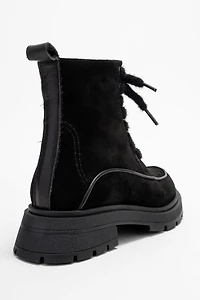 Forever & Always Shoes Mina Leather Combat Boot (Women)