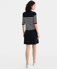 Nautica Half Sleeve Sweater Pleated Skirt