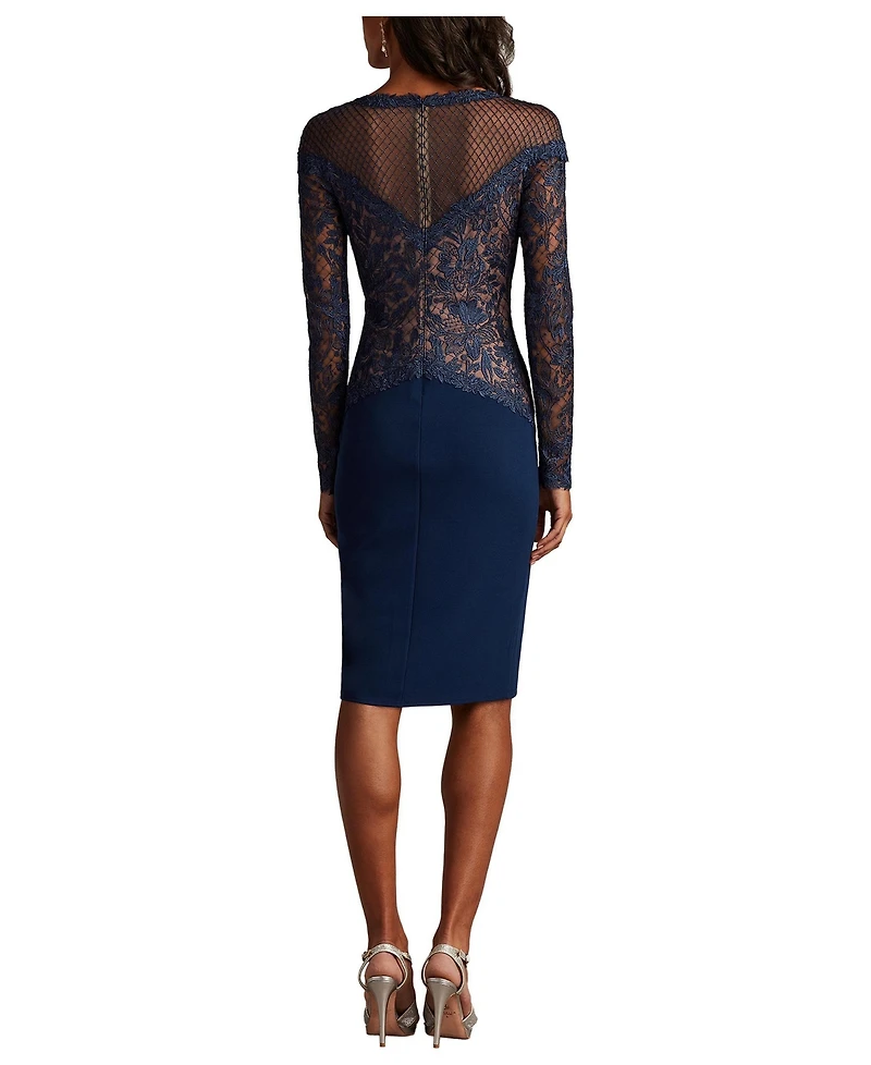 Tadashi Shoji Women's Lisette Embroidered Illusion Dress