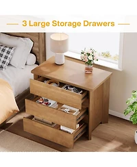 Tribesigns Nightstand with 3 Drawers, Easy Assembly